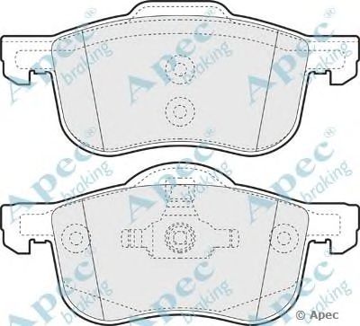 APEC BRAKING pad1075 -  Комплект тормозных колодок, дисковый тормоз
